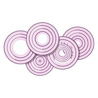 Red onion rings. Isolated vector illustration on a white background.