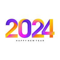 contento nuevo año 2024 diseño. con vistoso truncado número ilustraciones. prima vector diseño para póster, bandera, saludo y nuevo año 2024 celebracion.