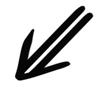 svart pil ikon för hemsida design, logotyp, app, arbete. de svart pil anges de riktning symbol. böjd pil tecken. 3d stil. png