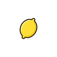 Lemon fruit icon with Simple colorfull style Vector Illustration