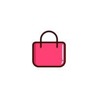 Shopping bag icon with Simple colorfull style Vector Illustration