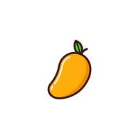 Mango fruit icon with Simple colorfull style Vector Illustration