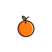 naranja Fruta icono con sencillo colorido estilo vector ilustración