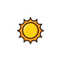 Sun icon with Simple colorfull style Vector Illustration