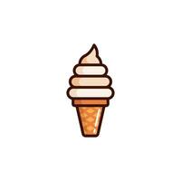 Ice cream icon with Simple colorfull style Vector Illustration