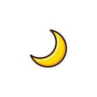 Moon icon with Simple colorfull style Vector Illustration