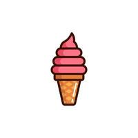 Ice cream  icon with Simple colorfull style Vector Illustration