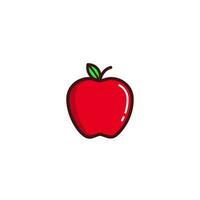 Apple fruit icon with Simple colorfull style Vector Illustration