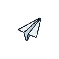 Paper Air Plane icon with Simple colorfull style Vector Illustration