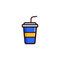 Cola Junk drink icon with Simple colorfull style Vector Illustration