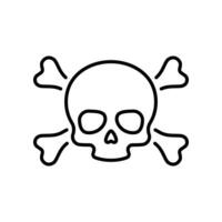 Skull and crossbones line icon vector isolated