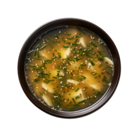 ai generiert Miso Suppe im ein Schüssel auf transparent Hintergrund png Bild