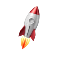 AI generated 3d startup rocket on transparent background PNG image