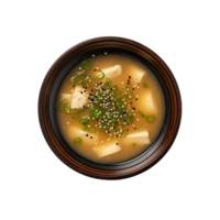 ai generiert Miso Suppe im ein Schüssel auf transparent Hintergrund png Bild