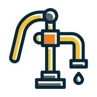 Water Pump Vector Thick Line Filled Dark Colors