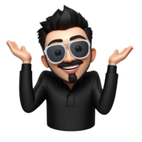 ai gerado pessoa desenho animado personagem emoji em transparente fundo png imagem