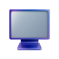 AI generated lcd monitor with blank screen 3D icon on transparent background PNG image