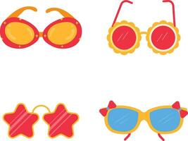 Set of Eyeglasses Summer. With Different Shape and Color. Isolated Vector. vector