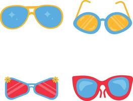 Set of Eyeglasses Summer. With Different Shape and Color. Isolated Vector. vector