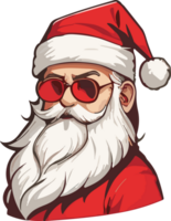 ai generado Papa Noel claus con Gafas de sol y barba png