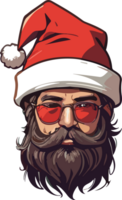 ai généré Père Noël claus avec des lunettes de soleil et barbe png