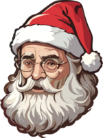 ai gerado santa claus face com barba e chapéu png