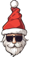 ai generado Papa Noel claus con Gafas de sol y barba png