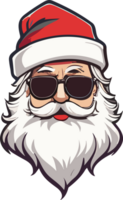 ai generado Papa Noel claus con Gafas de sol y barba png