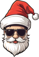 AI generated santa claus with sunglasses and beard png