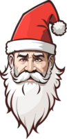 ai gerado santa claus face com barba e chapéu png