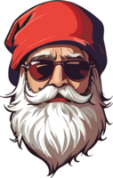 AI generated santa claus with sunglasses and beard png