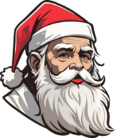 ai generato Santa Claus viso con barba e cappello png