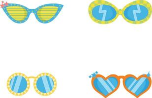 Set of Summer Eyeglasses Illustration. Colorful Design. Isolated Vector. vector