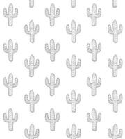 Vector seamless pattern of doodle cactus