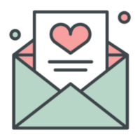 Love letter illustration design png