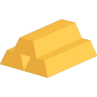 Gold bullion illustration design png