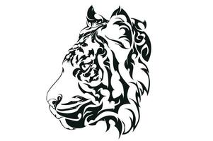 Tiger Face Tattoo Design With Transparent Background vector