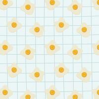 flat design vector cute kawaii egg breakfast element pattern background wallpaper