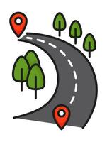 Traffic route on highway road color line icon vector