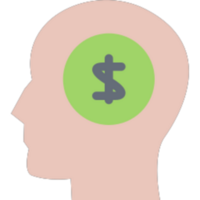 Money thinking illustration design png
