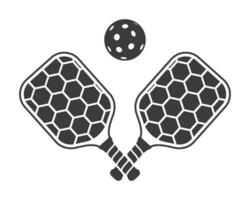 Pickleball Black Color Vector Illustration