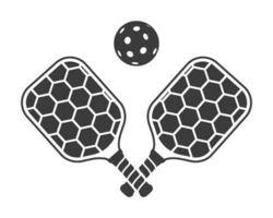 Pickleball Black Color Vector Illustration