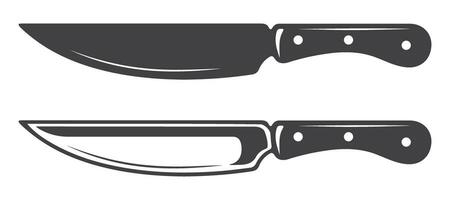 dos cocina cuchillos vector en un blanco antecedentes