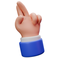 Don't agree Hand sign 3D render cartoon style png