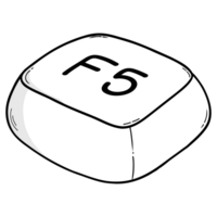 f5 Reiniciar botón negro y blanco icono ilustración diseño trabajo teclado png