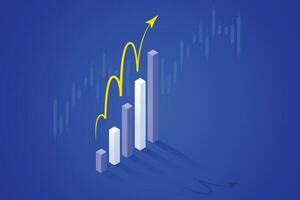 Market Growth Navigation market investment trading graph in graphic concept vector