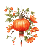 AI generated illustration of chinese lantern ai generative png