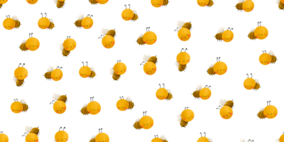 Easter Seamless pattern with yellow bees. Childish background png