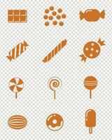 colección de caramelo iconos caramelo vector icono conjunto en glifo estilo