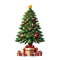 AI generated Merry Christmas Snow Tree png